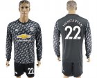2017-18 Manchester United 22 MKHITARYAN Away Long Sleeve Soccer Jersey