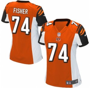 Womens Nike Cincinnati Bengals #74 Jake Fisher Game Orange Alternate NFL Jersey