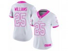 Women Nike New Orleans Saints #25 P. J. Williams Limited White-Pink Rush Fashion NFL Jersey