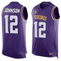 Nike Minnesota Vikings #12 Charles Johnson Purple Team Color Men Stitched NFL Limited Tank Top Jersey