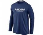 Nike Oakland Raiders Authentic font Long Sleeve T-Shirt D.Blue