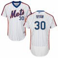 Mens Majestic New York Mets #30 Nolan Ryan White Royal Flexbase Authentic Collection MLB Jersey