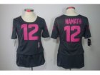 Nike Women New York Jets #12 Joe Namath Dark grey jerseys[breast cancer awareness]