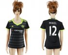 Womens Chelsea #12 Mikel Away Soccer Club Jersey