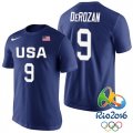 Demar Derozan USA Dream Twelve Team #9 2016 Rio Olympics Navy T-Shirt