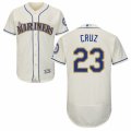Mens Majestic Seattle Mariners #23 Nelson Cruz Cream Flexbase Authentic Collection MLB Jersey