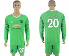 2017-18 Manchester United 20 S.ROMERO Green Long Sleeve Goalkeeper Soccer Jersey