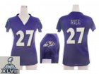 2013 Super Bowl XLVII women NEW nfl baltimore ravens #27 ray rice purple jerseys(draft him ii top)