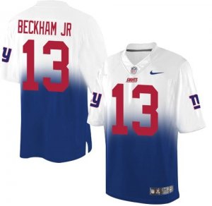 Men Nike New York Giants #13 Odell Beckham Jr Royal Blue White Men Stitched NFL Elite Fadeaway Fashion Jersey