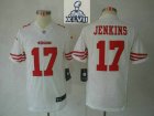 2013 Super Bowl XLVII Youth NEW NFL San Francisco 49ers 17 A.J. Jenkins White (Youth Limited)
