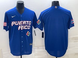 Men\'s Puerto Rico Blank Blue 2023 World Baseball Classic Jersey