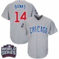 Youth Majestic Chicago Cubs #14 Ernie Banks Authentic Grey Road 2016 World Series Bound Cool Base MLB Jersey