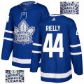 Men Toronto Maple Leafs #44 Morgan Rielly Blue Glittery Edition Adidas Jersey