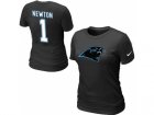Women Nike Carolina Panthers Cam Newton Name & Number T-Shirt black