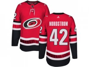 Men Adidas Carolina Hurricanes #42 Joakim Nordstrom Authentic Red Home NHL Jersey