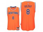 Mens New York Knicks #8 Justin Holiday 2016-17 Alternate Orange New Swingman Jersey