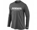 Nike Dallas Cowboys font Long Sleeve T-Shirt D.Grey