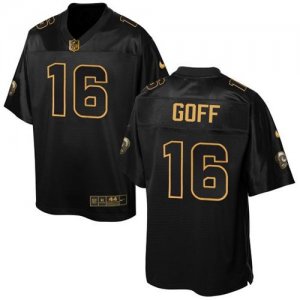 Nike St. Louis Rams #16 Jared Goff Black Men\'s Stitched NFL Elite Pro Line Gold Collection Jersey