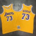 Lakers #73 Dennis Rodman Yellow 1998-99 Hardwood Classics Mesh Jersey