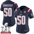 Womens Nike New England Patriots #50 Rob Ninkovich Limited Navy Blue Rush Super Bowl LI 51 NFL Jersey
