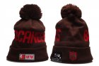 Buccaneers Team Logo Brown Cuffed Pom Knit Hat YP