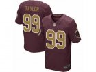 Mens Nike Washington Redskins #99 Phil Taylor Elite Burgundy Red Gold Number Alternate 80TH Anniversary NFL Jersey