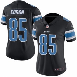 Women\'s Nike Detroit Lions #85 Eric Ebron Limited Black Rush NFL Jersey