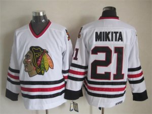 NHL Chicago Blackhawks #21 mikita white Throwback Stitched jerseys