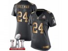 Womens Nike Atlanta Falcons #24 Devonta Freeman Limited Black Gold Salute to Service Super Bowl LI 51 NFL Jersey