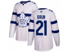 Men Adidas Toronto Maple Leafs #21 Bobby Baun White Authentic 2018 Stadium Series Stitched NHL Jersey