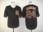 MLB Detroit Tigers #24 cabrera Black Jerseys(Fashion)