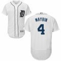 Men's Majestic Detroit Tigers #4 Cameron Maybin White Flexbase Authentic Collection MLB Jersey