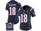 Womens Nike New England Patriots #18 Matthew Slater Limited Navy Blue Rush Super Bowl LI Champions NFL Jersey