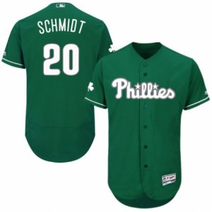 Men\'s Majestic Philadelphia Phillies #20 Mike Schmidt Green Celtic Flexbase Authentic Collection MLB Jersey