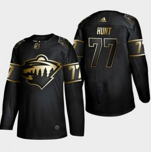 Wild #77 Brad Hunt Black Gold Adidas Jersey