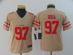 Nike 49ers #97 Nick Bosa Cream Youth Inverted Legend Limited Jersey