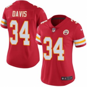 Women\'s Nike Kansas City Chiefs #34 Knile Davis Limited Red Rush NFL Jersey