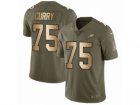 Men Nike Philadelphia Eagles #75 Vinny Curry Limited Olive Gold 2017 Salute to Service NFL Jersey