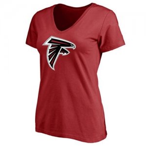Womens Atlanta Falcons Pro Line Primary Team Logo Slim Fit T-Shirt Red