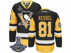 Youth Reebok Pittsburgh Penguins #81 Phil Kessel Authentic Black Gold Third 2017 Stanley Cup Champions NHL Jersey