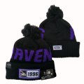 Ravens Team Logo Black 100th Season Pom Knit Hat YD
