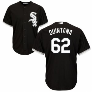 Men\'s Majestic Chicago White Sox #62 Jose Quintana Authentic Black Alternate Home Cool Base MLB Jersey