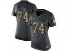 Women Nike Tennessee Titans #74 Bruce Matthews Limited Black 2016 Salute to Service NFL Jersey