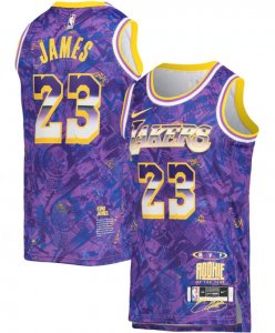 Lakers #23 LeBron James Purple Nike Select Series MVP Swingman Jersey