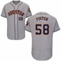 Men's Majestic Houston Astros #58 Doug Fister Grey Flexbase Authentic Collection MLB Jersey