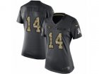 Women Nike San Francisco 49ers #14 Y.A. Tittle Limited Black 2016 Salute to Service NFL Jersey