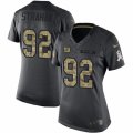 Women's Nike New York Giants #92 Michael Strahan Limited Black 2016 Salute to Service NFL Jersey
