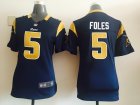 women Nike St. Louis Rams #5 Nick Foles Navy Blue jerseys