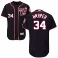 Mens Majestic Washington Nationals #34 Bryce Harper Navy Blue Flexbase Authentic Collection MLB Jersey