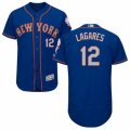 Mens Majestic New York Mets #12 Juan Lagares Royal Gray Flexbase Authentic Collection MLB Jersey